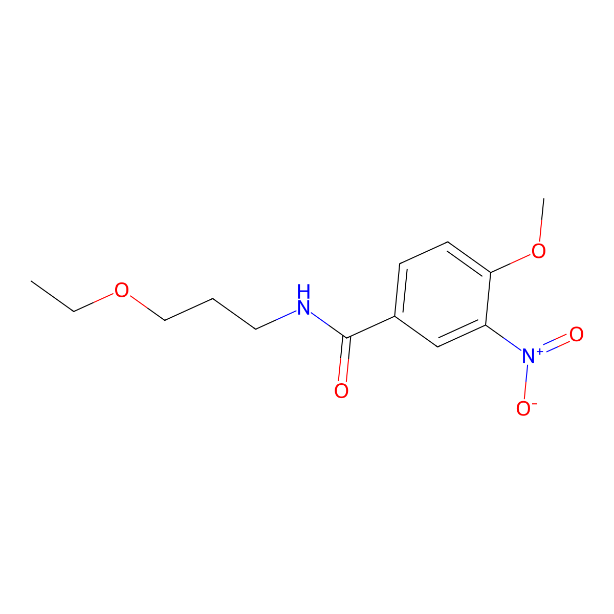 N-(3-ethoxypropyl)-4-methoxy-3-nitrobenzamide molecular structure, CAS 690969-15-4