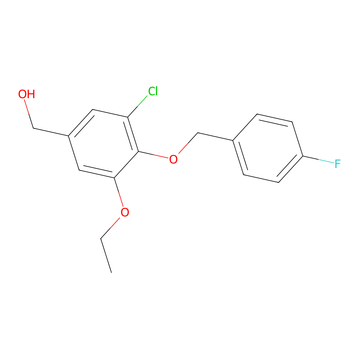 {3-Chloro-5-ethoxy-4-[(4-fluorobenzyl)oxy]phenyl}methanol molecular structure, CAS 690969-83-6