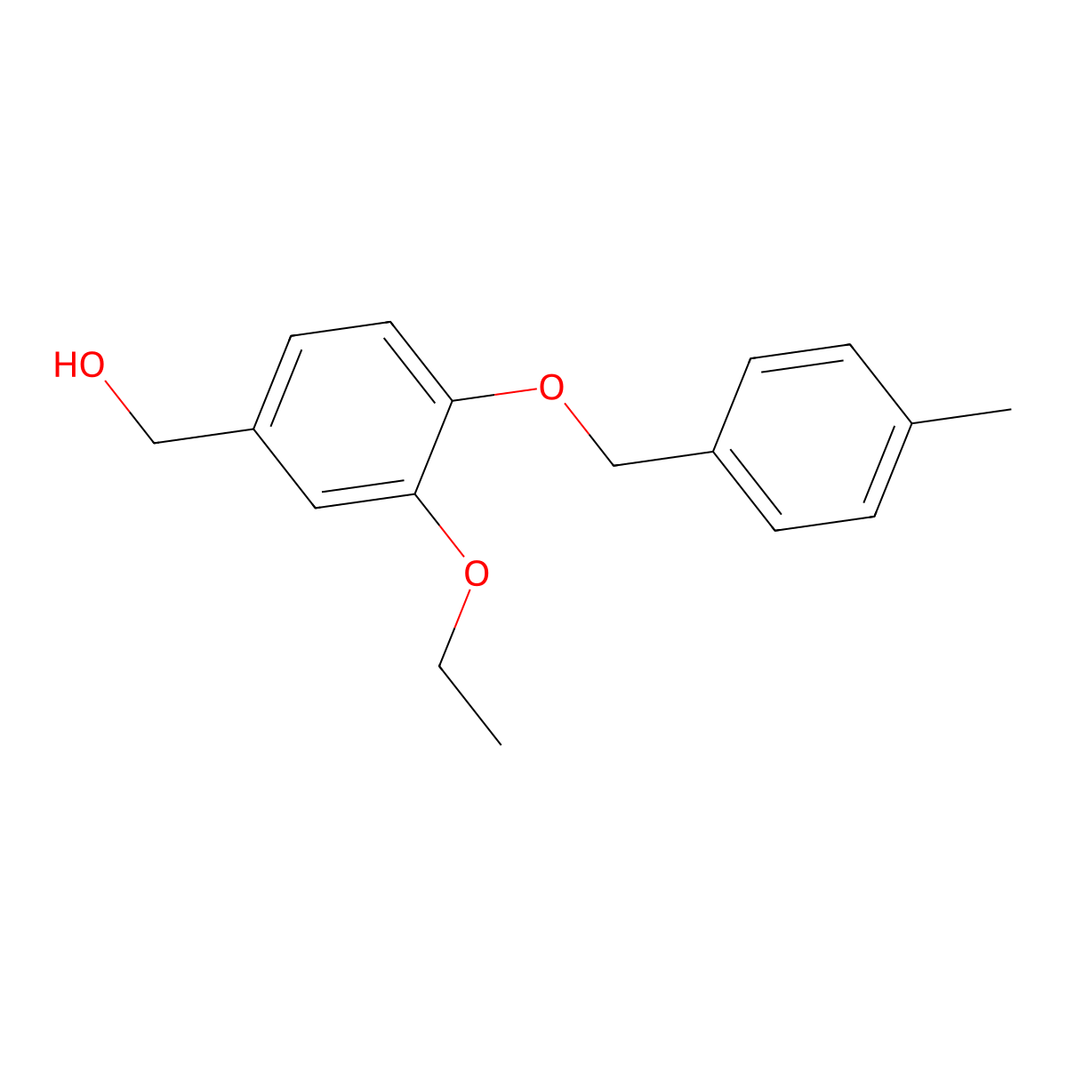 3-Ethoxy-4-[(4-methylphenyl)methoxy]benzenemethanol molecular structure, CAS 690969-93-8