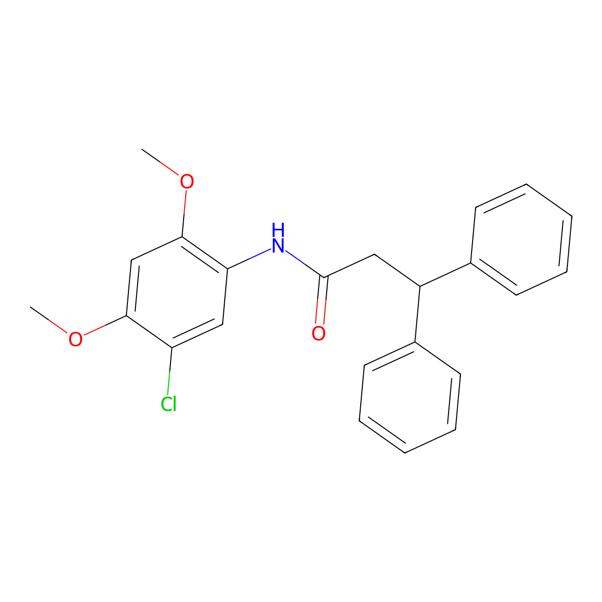 N-(5-chloro-2,4-dimethoxyphenyl)-3,3-diphenylpropanamide molecular structure, CAS 690970-12-8