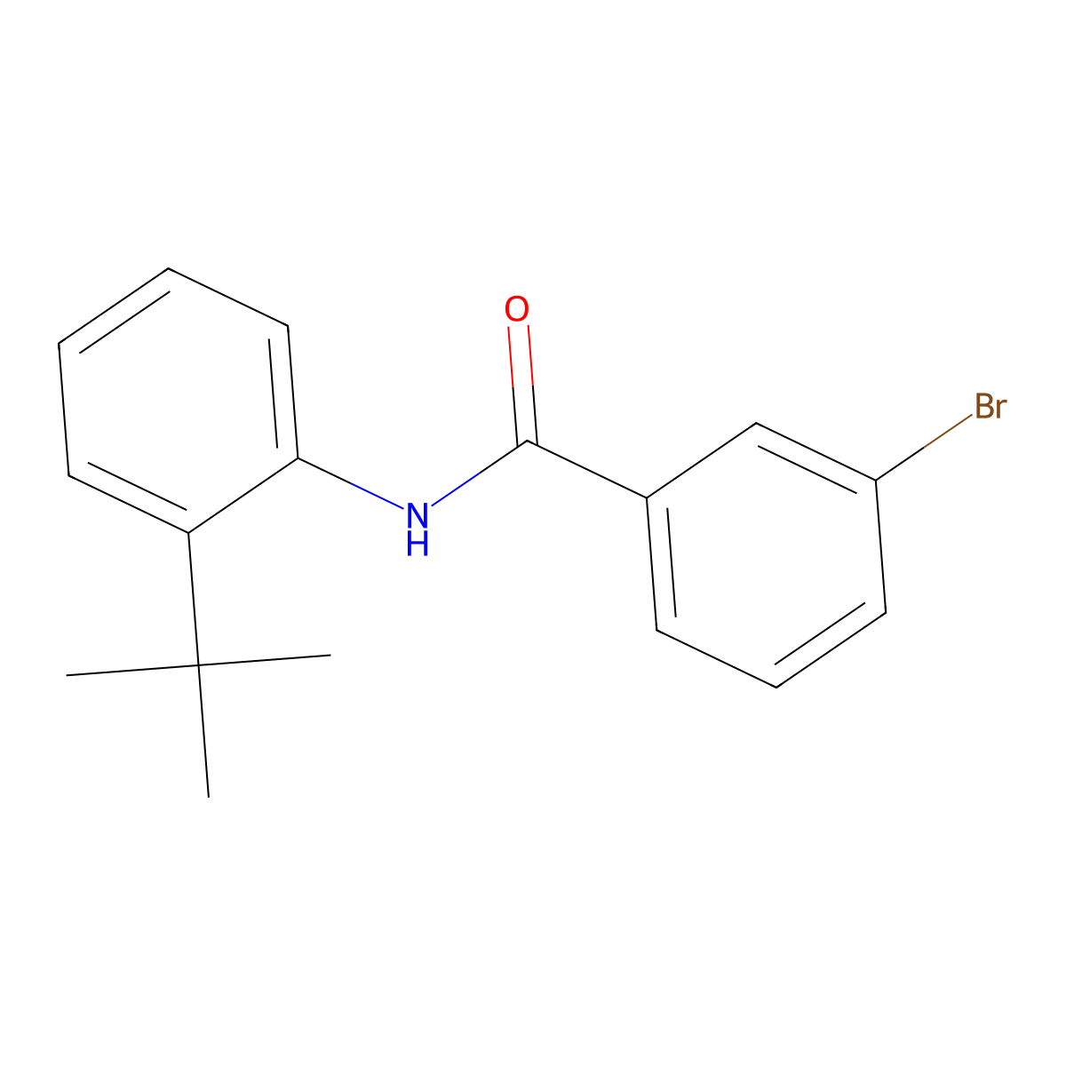 3-bromo-N-(2-tert-butylphenyl)benzamide molecular structure, CAS 690970-19-5