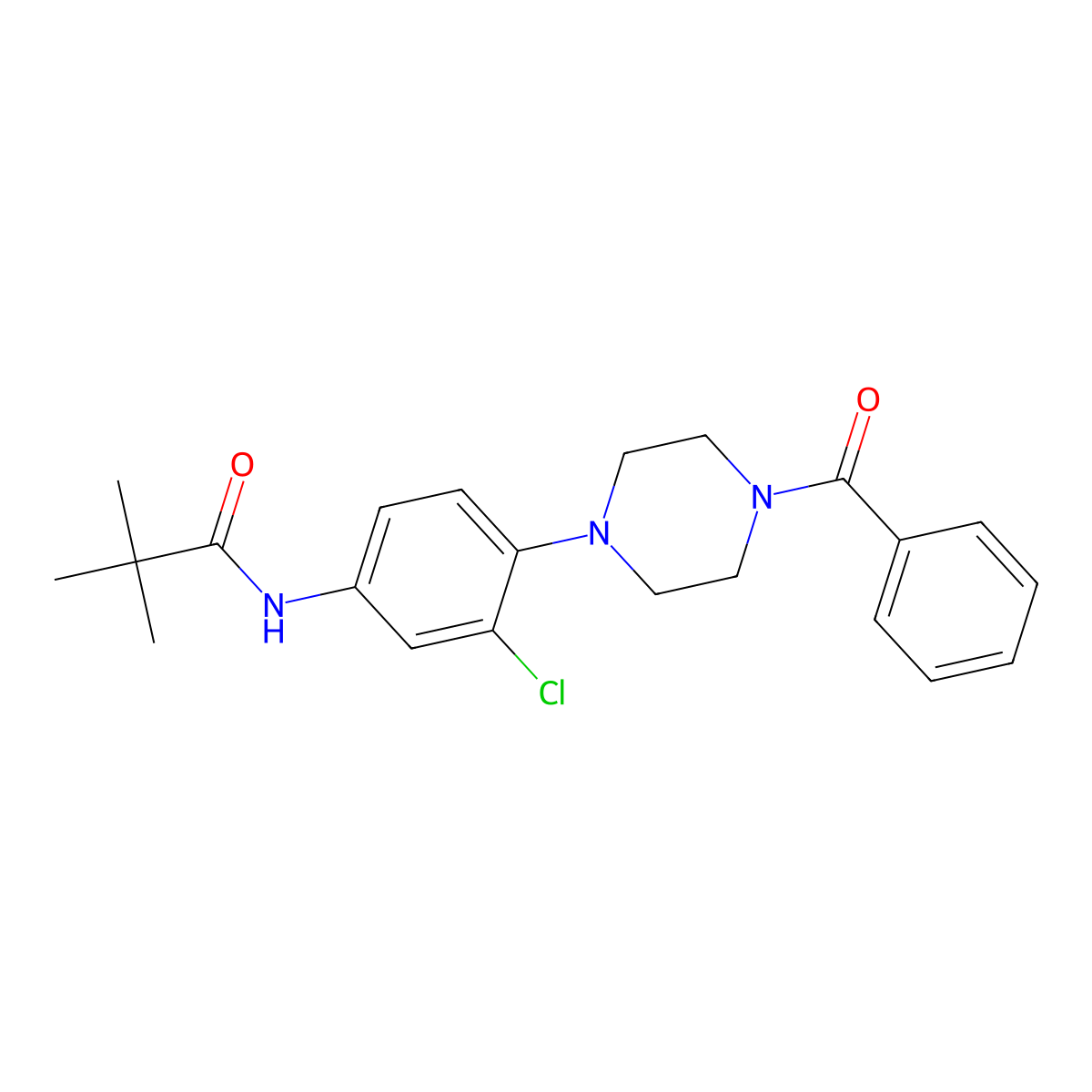 N-[4-(4-benzoylpiperazin-1-yl)-3-chlorophenyl]-2,2-dimethylpropanamide molecular structure, CAS 690970-42-4