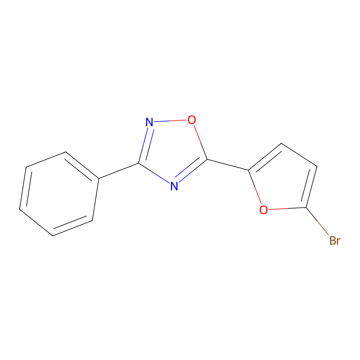5-(5-Bromofuran-2-yl)-3-phenyl-1,2,4-oxadiazole molecular structure, CAS 690971-22-3