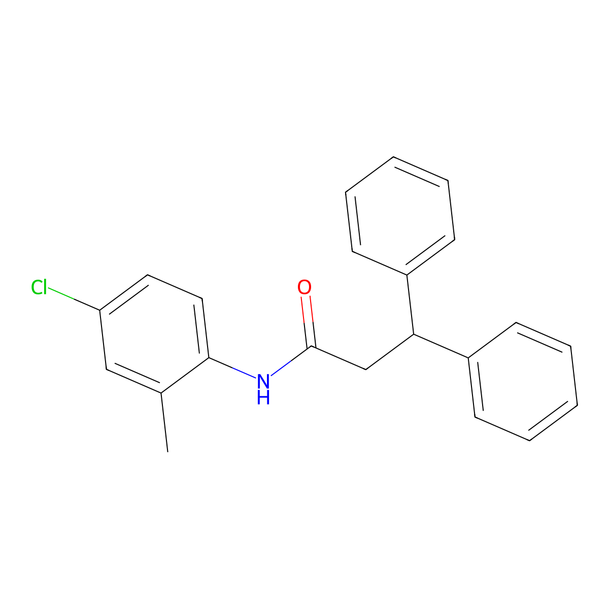 N-(4-chloro-2-methylphenyl)-3,3-diphenylpropanamide molecular structure, CAS 690971-72-3