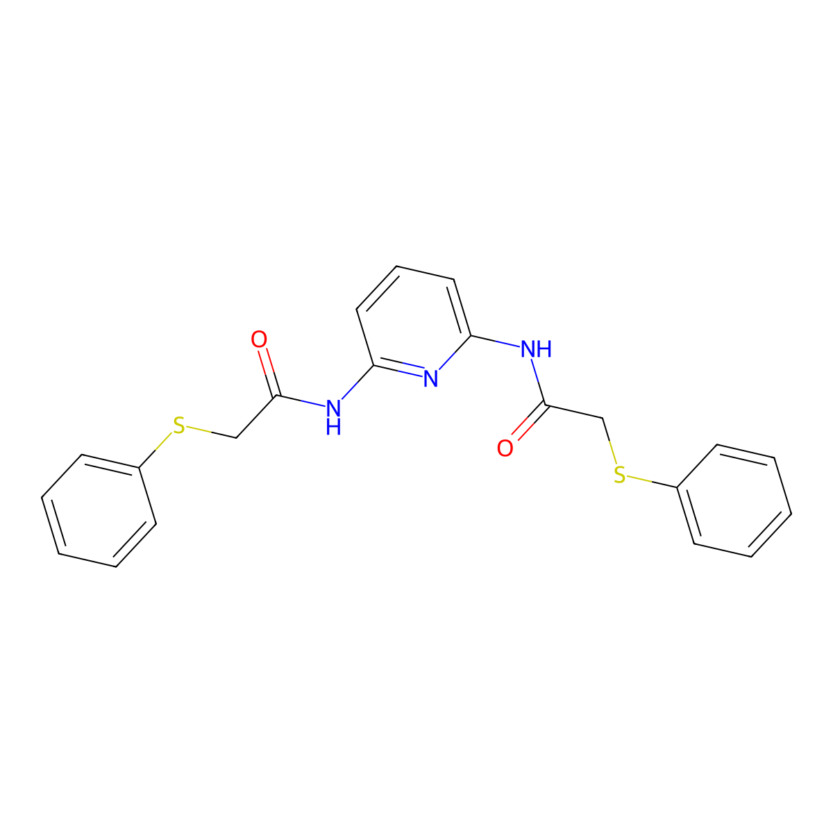 2-phenylsulfanyl-N-[6-[(2-phenylsulfanylacetyl)amino]pyridin-2-yl]acetamide molecular structure, CAS 690972-14-6