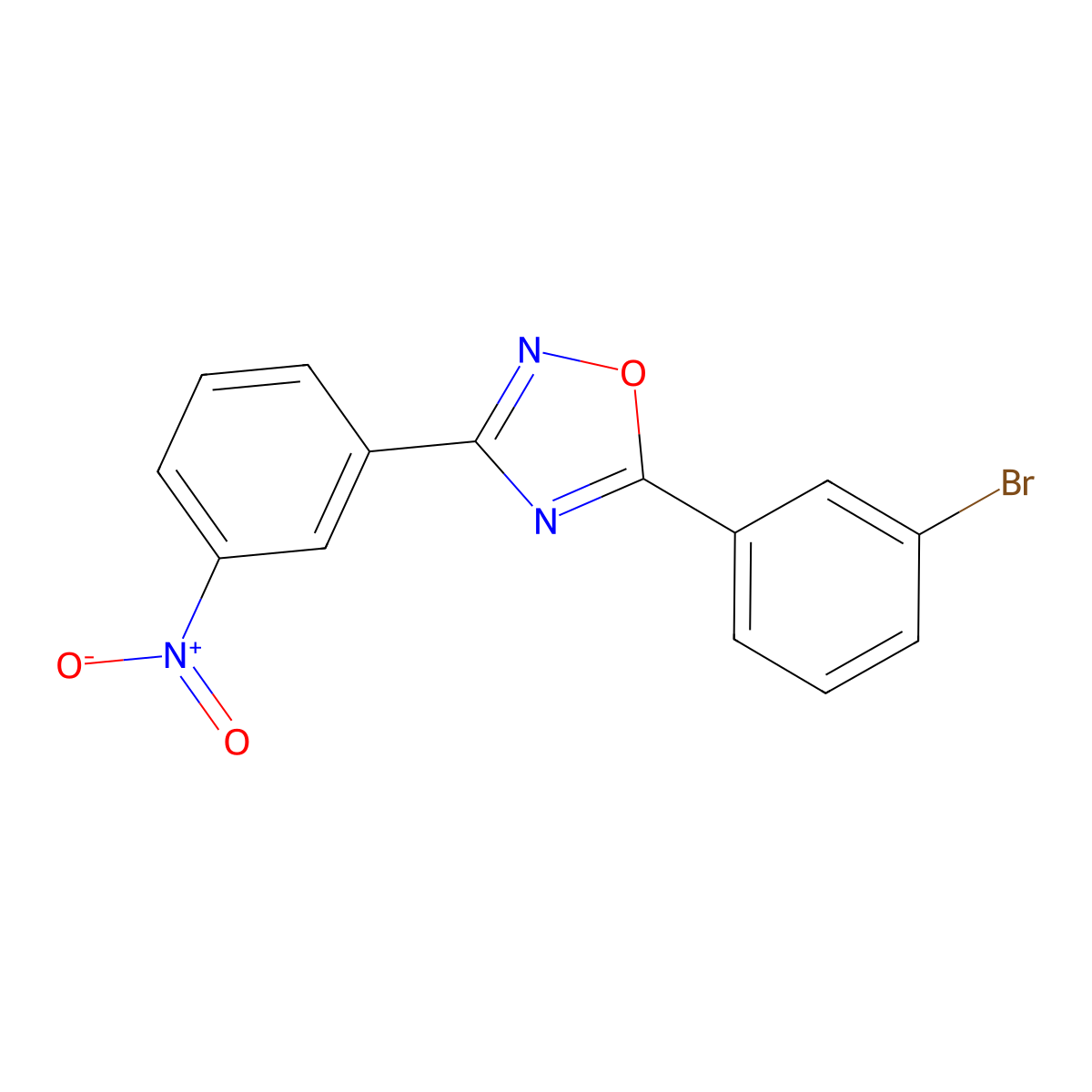 5-(3-Bromophenyl)-3-(3-nitrophenyl)-1,2,4-oxadiazole molecular structure, CAS 690973-22-9