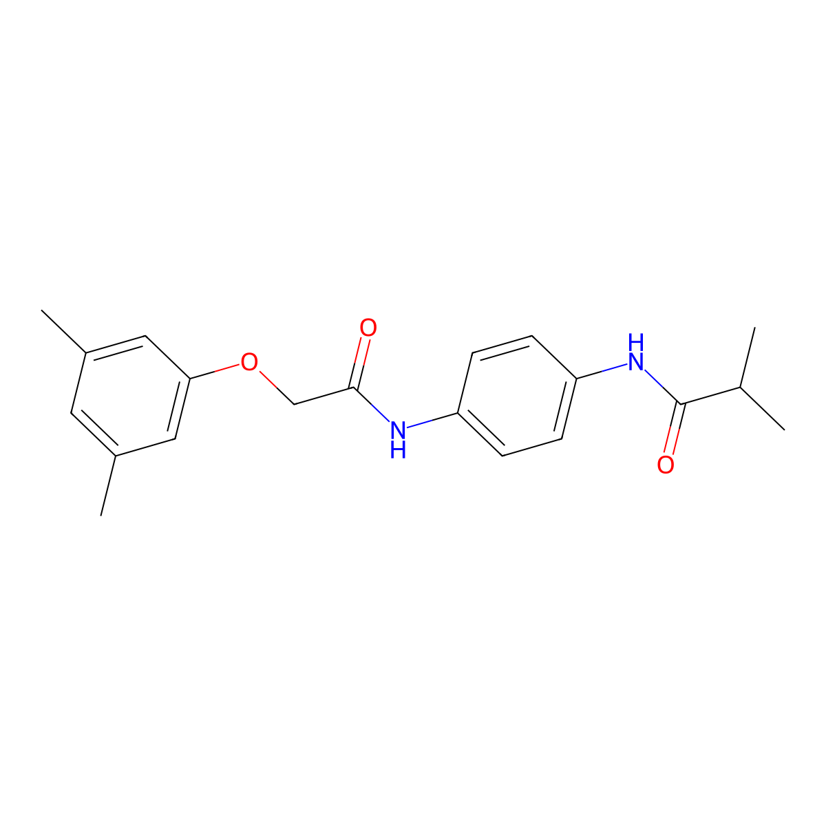 N-(4-{[(3,5-dimethylphenoxy)acetyl]amino}phenyl)-2-methylpropanamide molecular structure, CAS 690978-64-4