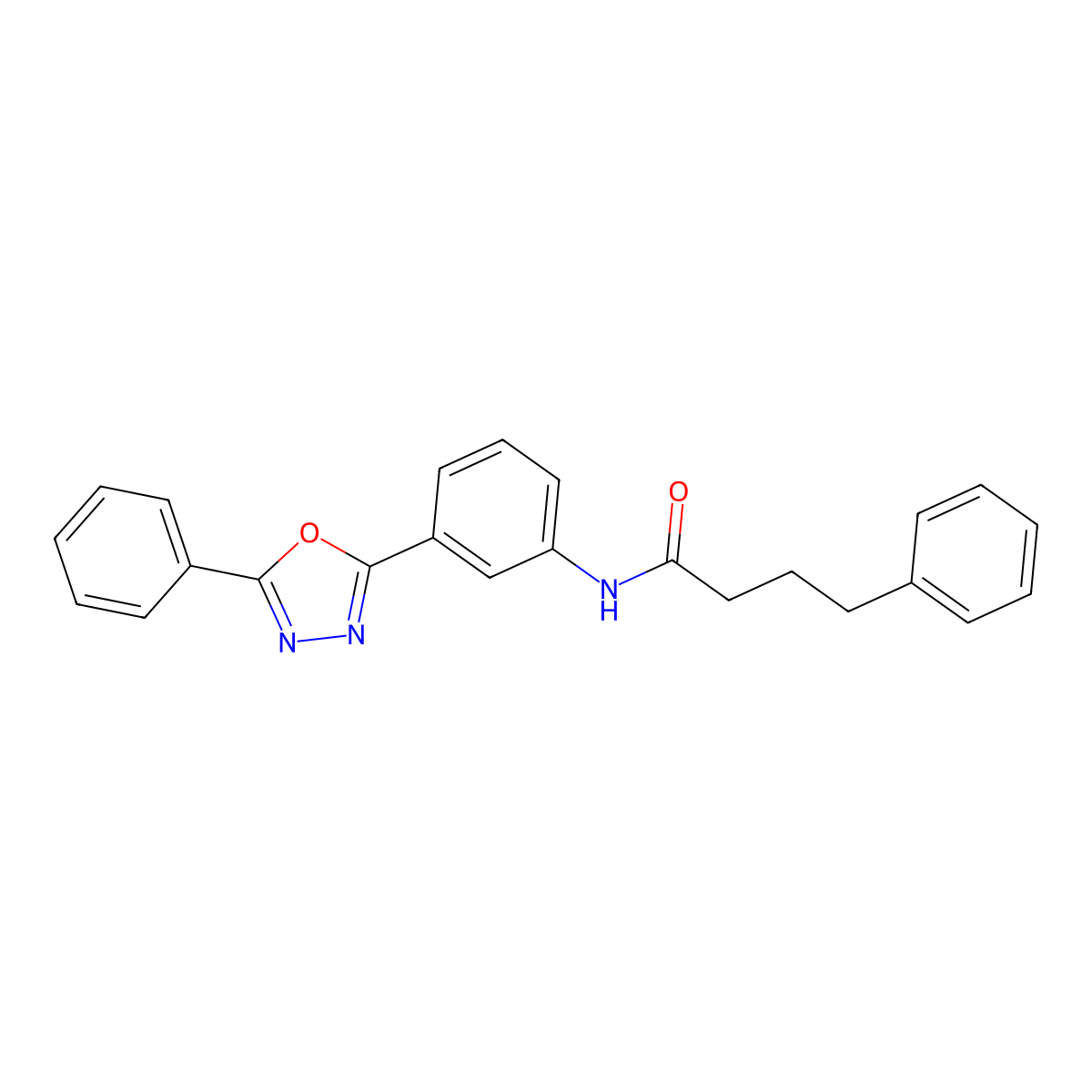 4-phenyl-N-[3-(5-phenyl-1,3,4-oxadiazol-2-yl)phenyl]butanamide molecular structure, CAS 690978-72-4
