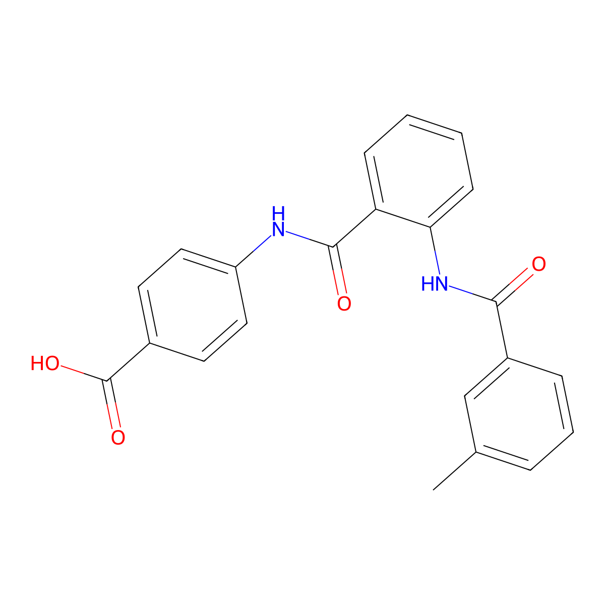 4-({2-[(3-Methylbenzoyl)amino]benzoyl}amino)benzoic acid molecular structure, CAS 690978-78-0