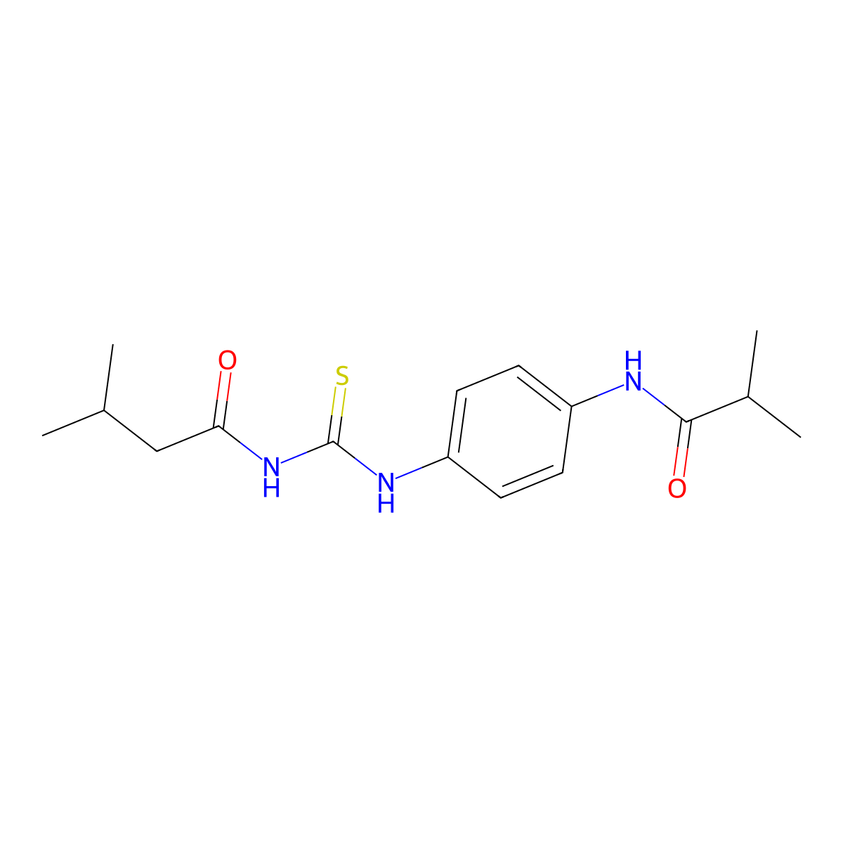 3-methyl-N-[[4-(2-methylpropanoylamino)phenyl]carbamothioyl]butanamide molecular structure, CAS 690978-85-9