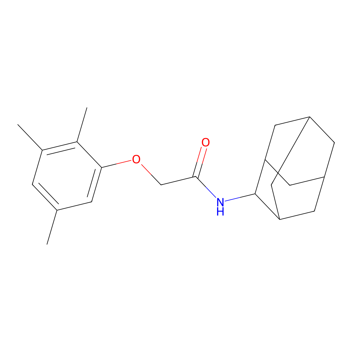 N-(2-adamantyl)-2-(2,3,5-trimethylphenoxy)acetamide molecular structure, CAS 690979-00-1