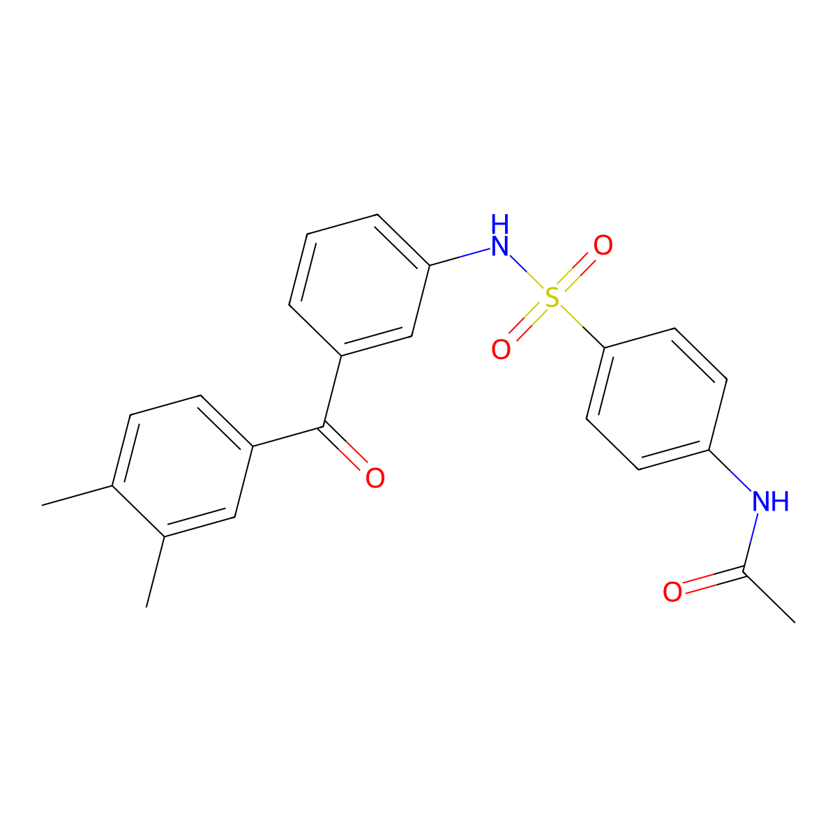 N-[4-[[3-(3,4-dimethylbenzoyl)phenyl]sulfamoyl]phenyl]acetamide molecular structure, CAS 690979-07-8