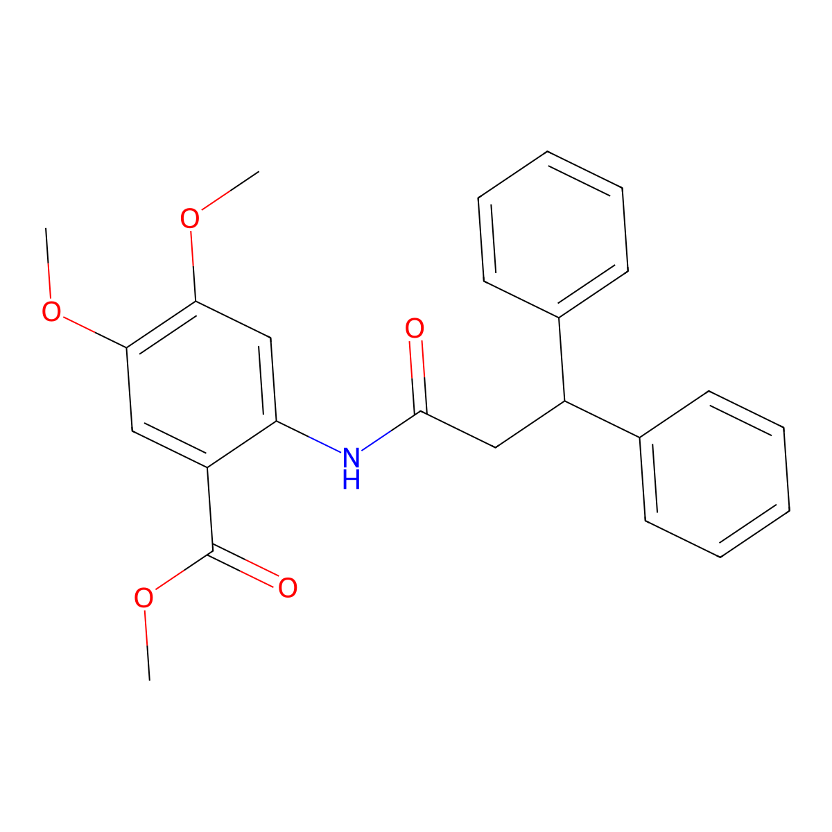 Methyl 2-[(3,3-diphenylpropanoyl)amino]-4,5-dimethoxybenzoate molecular structure, CAS 690979-24-9