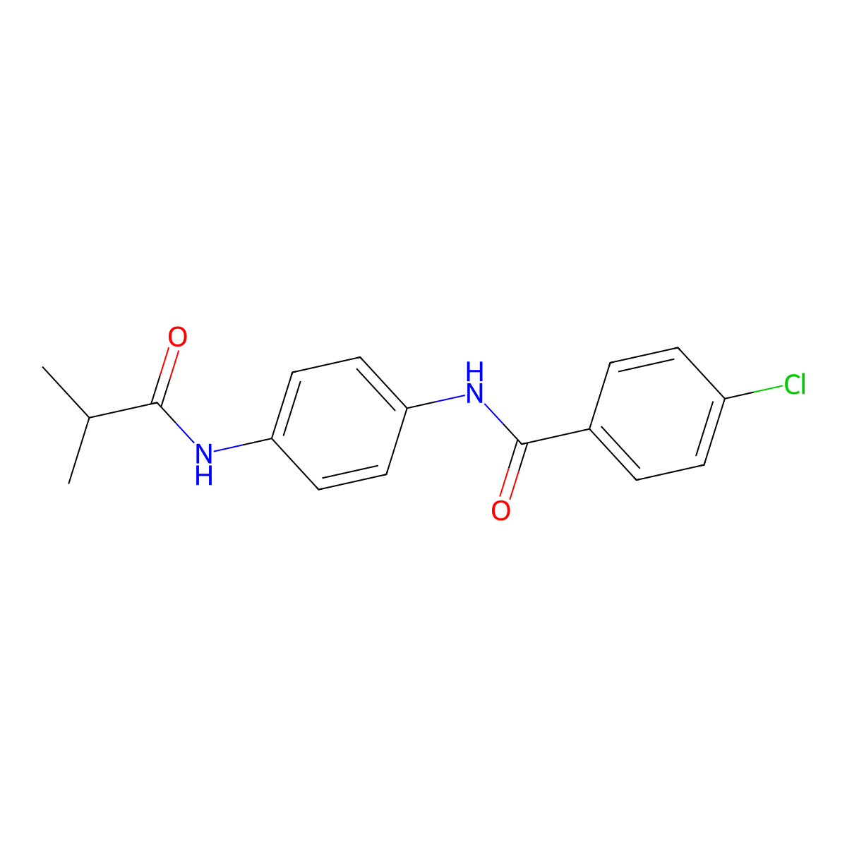 4-chloro-N-[4-(isobutyrylamino)phenyl]benzamide molecular structure, CAS 690979-55-6