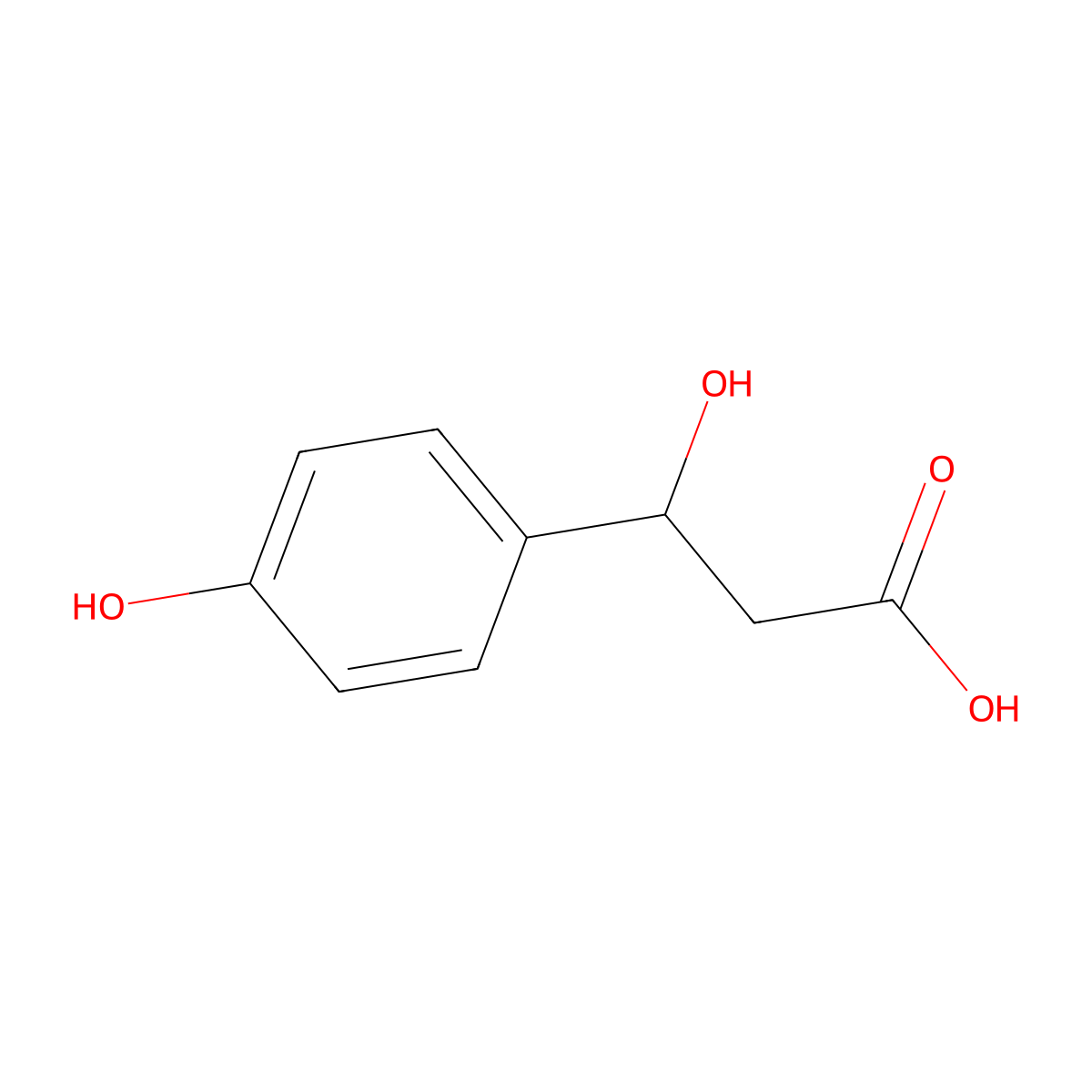 beta-4-Hydroxyphenylhydracrylic acid molecular structure, CAS 69098-04-0