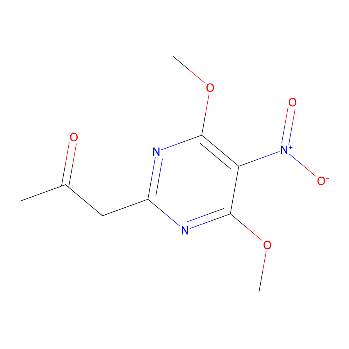 1-(4,6-Dimethoxy-5-nitropyrimidin-2-yl)propan-2-one molecular structure, CAS 69098-63-1