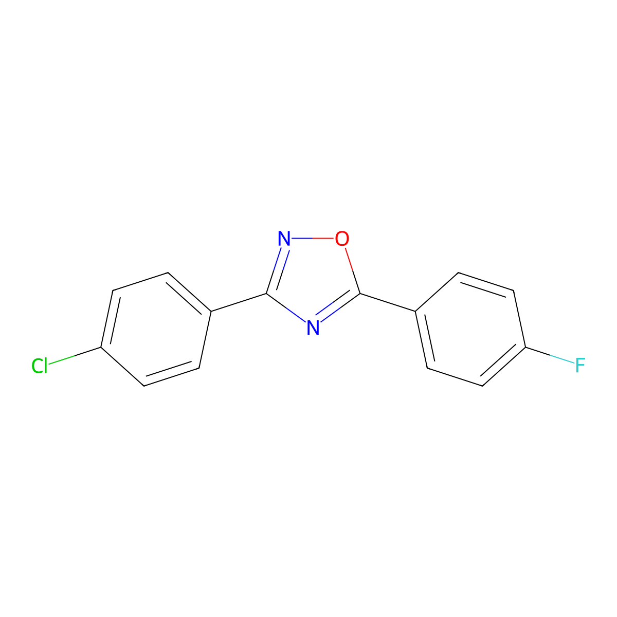 3-(4-Chlorophenyl)-5-(4-fluorophenyl)-1,2,4-oxadiazole molecular structure, CAS 690980-17-7