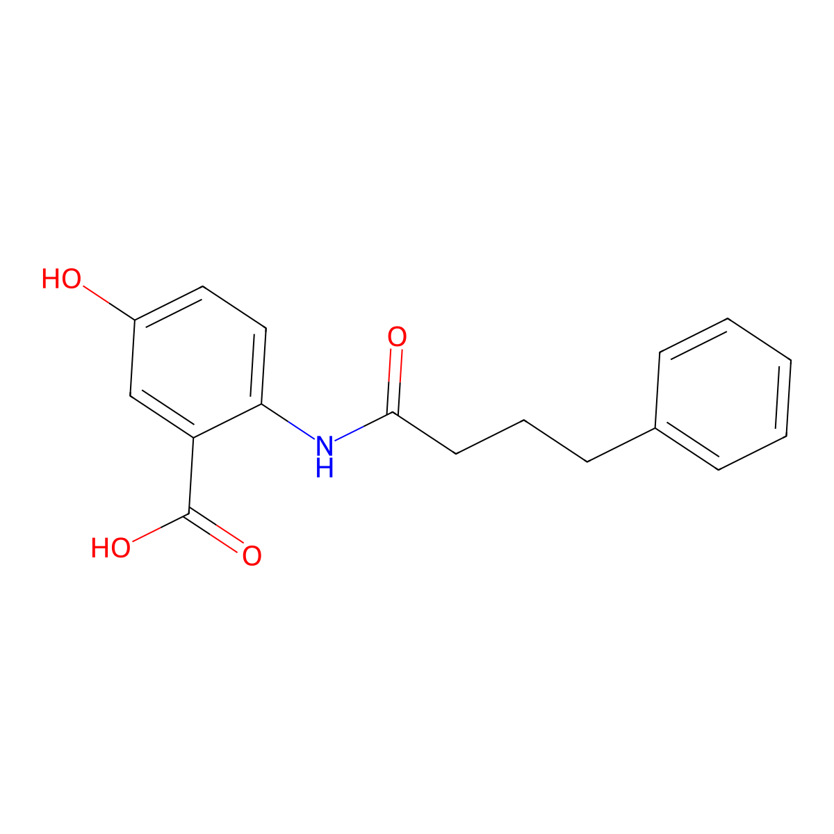 5-Hydroxy-2-[(4-phenylbutanoyl)amino]benzoic acid molecular structure, CAS 690980-33-7