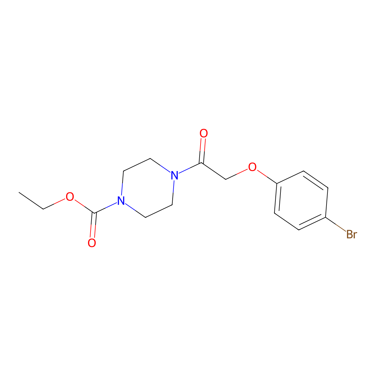 Ethyl 4-[(4-bromophenoxy)acetyl]piperazine-1-carboxylate molecular structure, CAS 690980-36-0