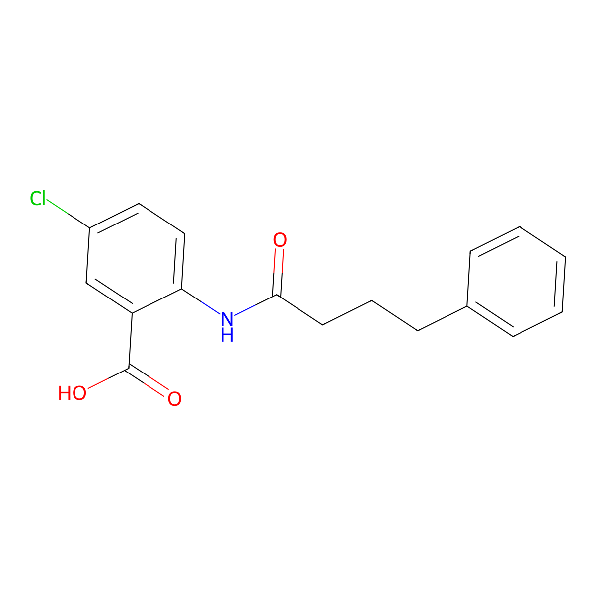5-Chloro-2-[(4-phenylbutanoyl)amino]benzoic acid molecular structure, CAS 690980-52-0