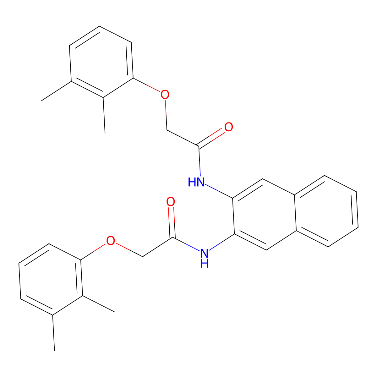 2-(2,3-dimethylphenoxy)-N-[3-[[2-(2,3-dimethylphenoxy)acetyl]amino]naphthalen-2-yl]acetamide molecular structure, CAS 690980-57-5