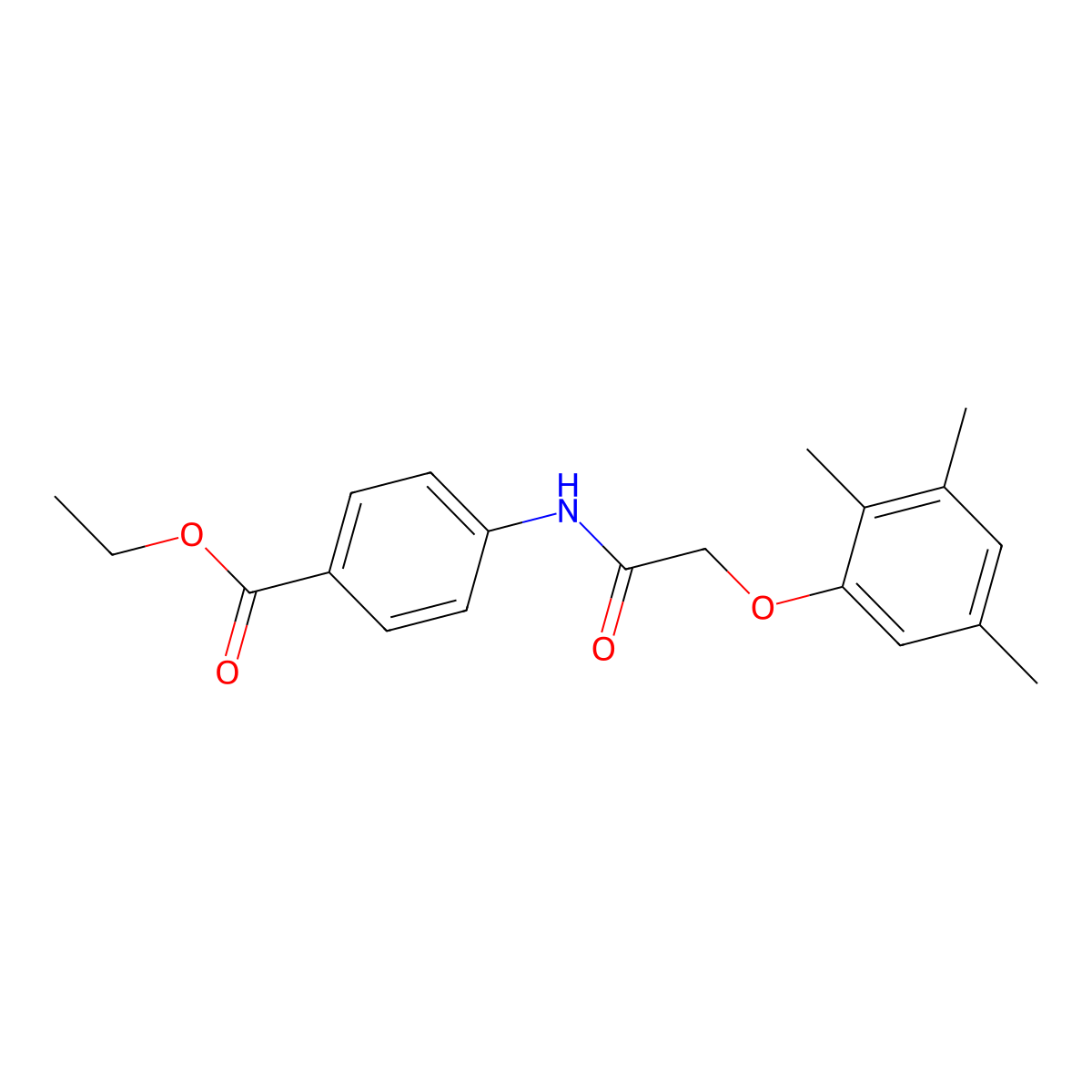 Ethyl 4-{[(2,3,5-trimethylphenoxy)acetyl]amino}benzoate molecular structure, CAS 690980-62-2