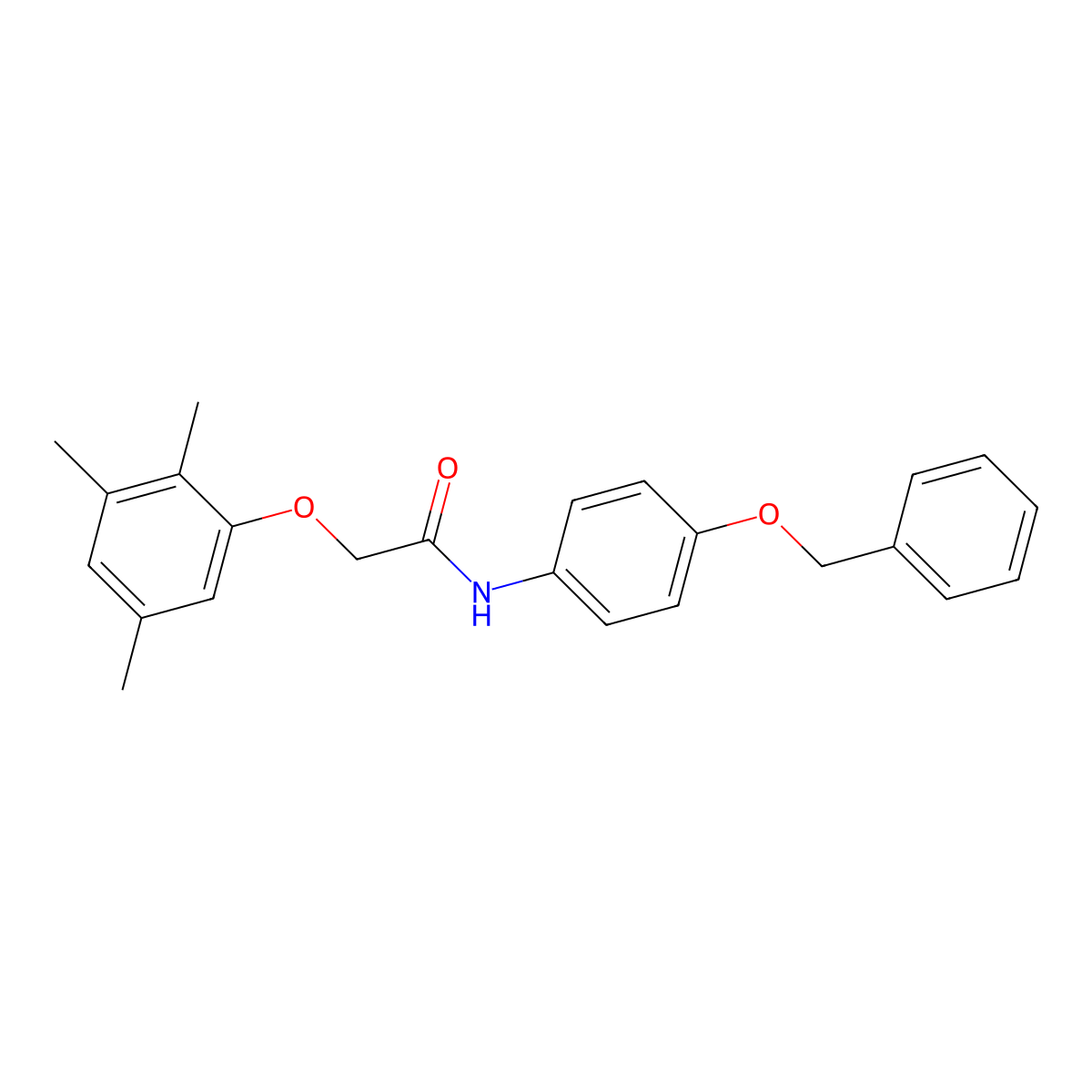 N-(4-phenylmethoxyphenyl)-2-(2,3,5-trimethylphenoxy)acetamide molecular structure, CAS 690980-80-4