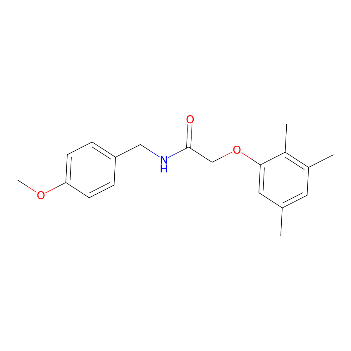 N-[(4-methoxyphenyl)methyl]-2-(2,3,5-trimethylphenoxy)acetamide molecular structure, CAS 690980-85-9