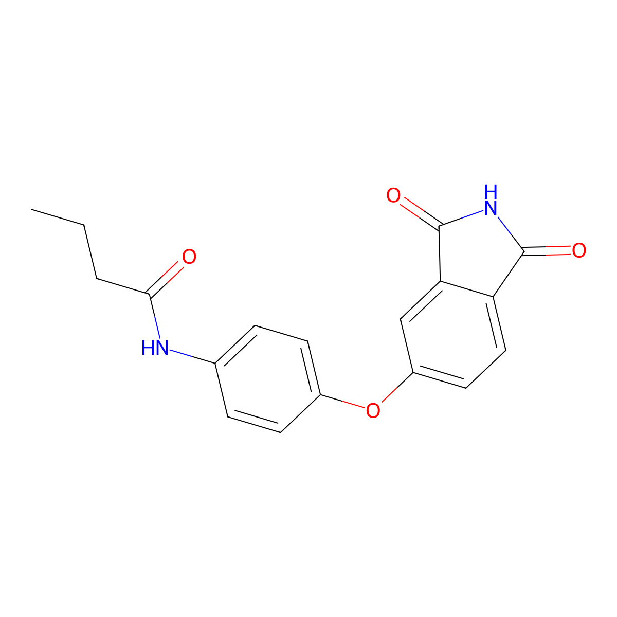 N-[4-(1,3-dioxoisoindol-5-yl)oxyphenyl]butanamide molecular structure, CAS 690981-11-4