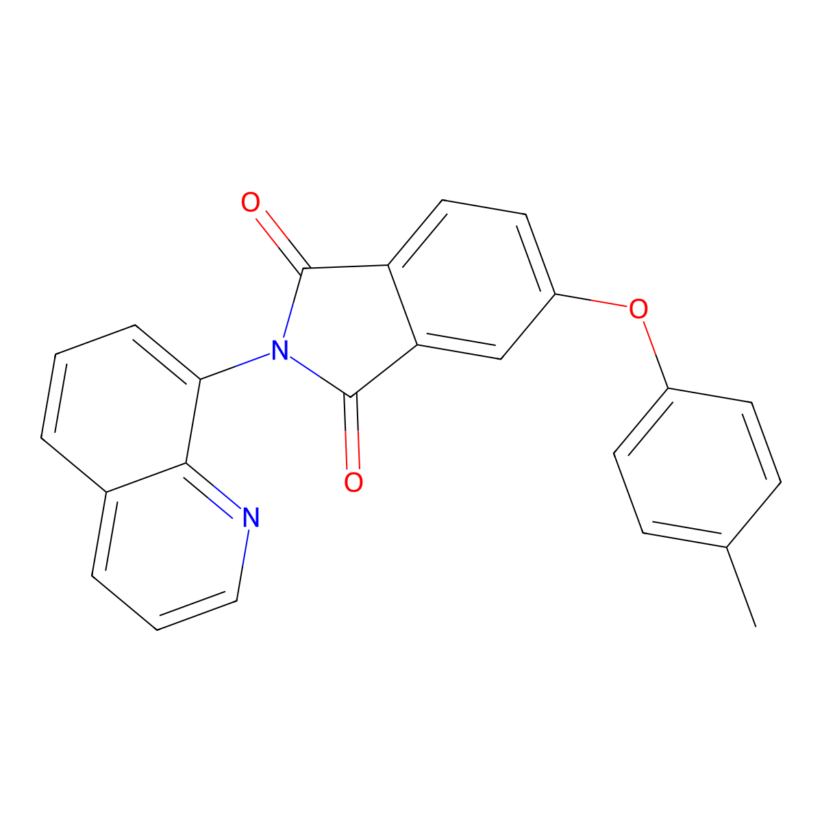 5-(4-Methylphenoxy)-2-quinolin-8-ylisoindole-1,3-dione molecular structure, CAS 690981-19-2