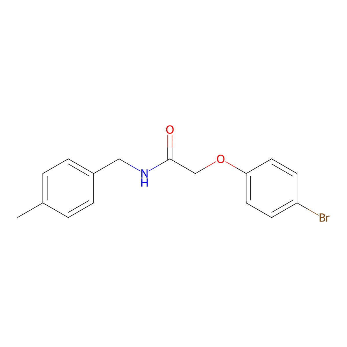 2-(4-bromophenoxy)-N-[(4-methylphenyl)methyl]acetamide molecular structure, CAS 690981-35-2