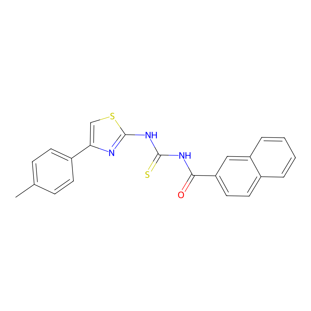 N-[[4-(4-methylphenyl)-1,3-thiazol-2-yl]carbamothioyl]naphthalene-2-carboxamide molecular structure, CAS 690981-38-5
