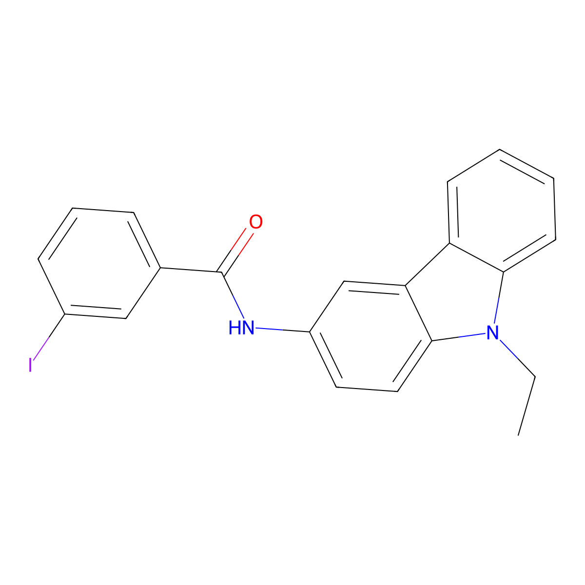 N-(9-ethylcarbazol-3-yl)-3-iodobenzamide molecular structure, CAS 690981-41-0