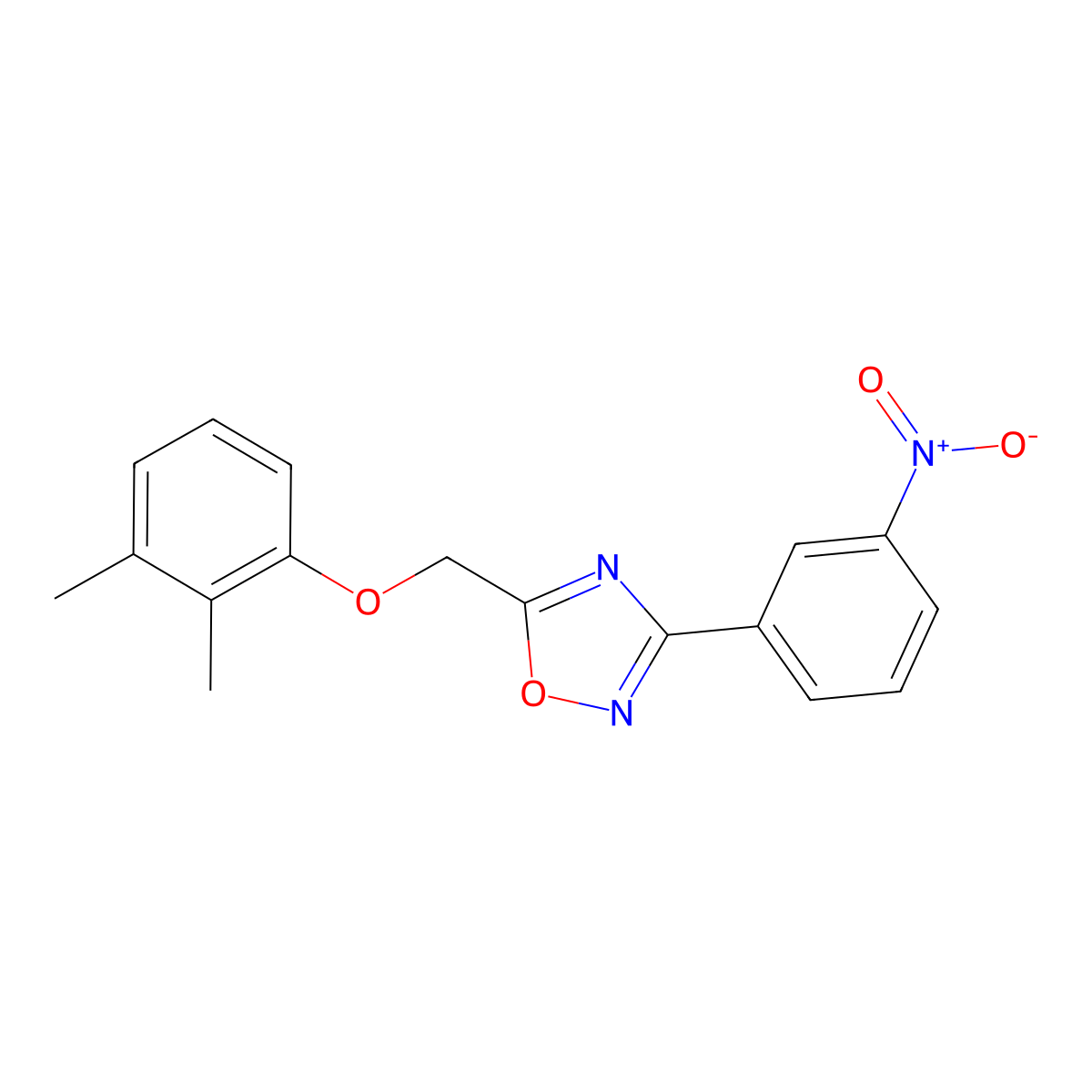 5-[(2,3-Dimethylphenoxy)methyl]-3-(3-nitrophenyl)-1,2,4-oxadiazole molecular structure, CAS 690983-00-7