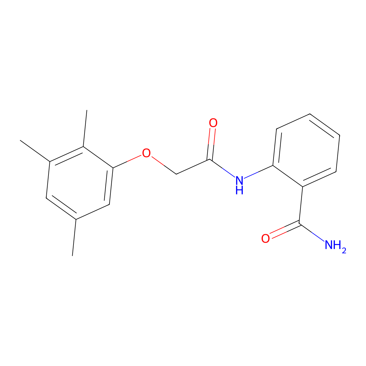 2-{[(2,3,5-Trimethylphenoxy)acetyl]amino}benzamide molecular structure, CAS 690983-37-0