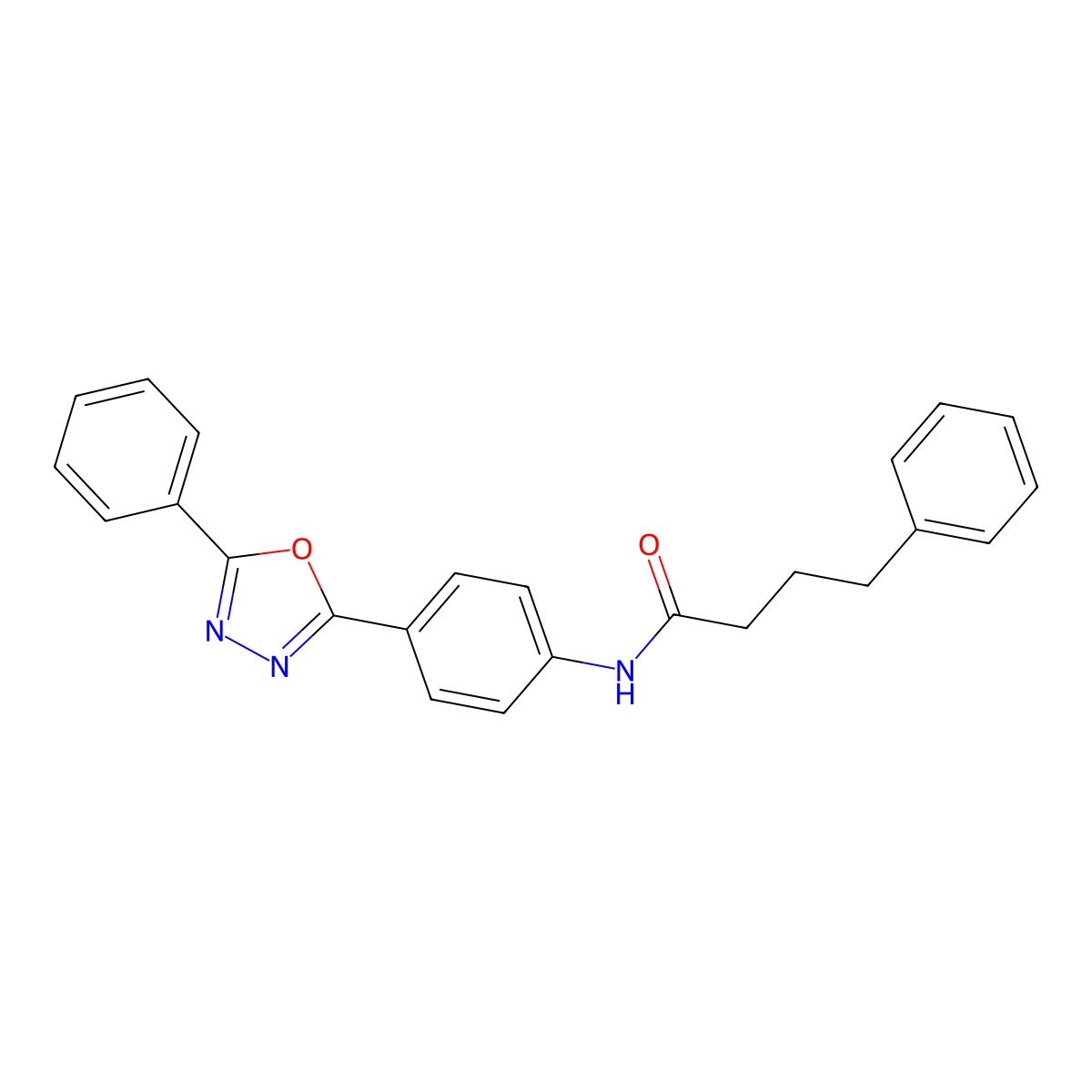 4-phenyl-N-[4-(5-phenyl-1,3,4-oxadiazol-2-yl)phenyl]butanamide molecular structure, CAS 690983-43-8