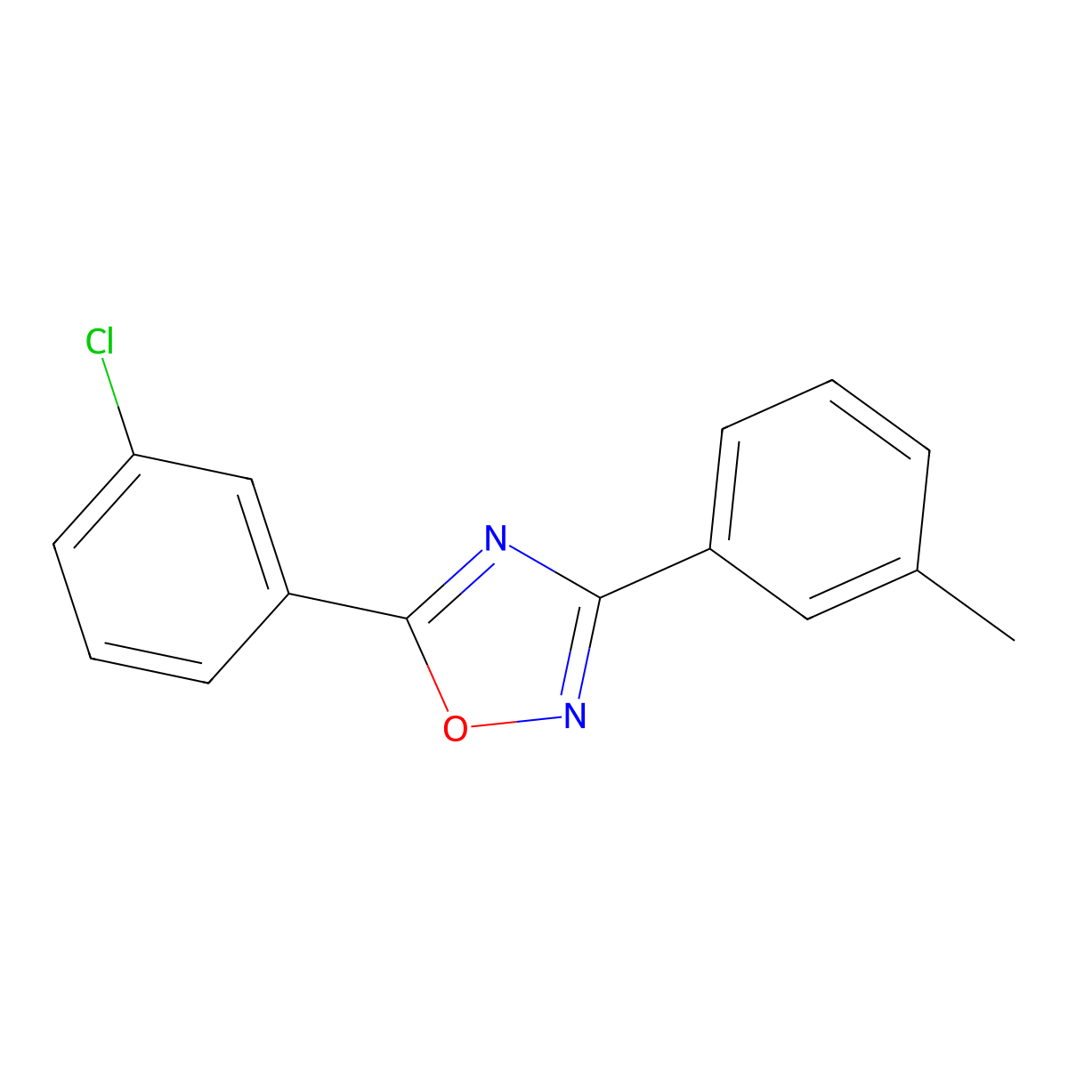 5-(3-Chlorophenyl)-3-(3-methylphenyl)-1,2,4-oxadiazole molecular structure, CAS 690983-60-9
