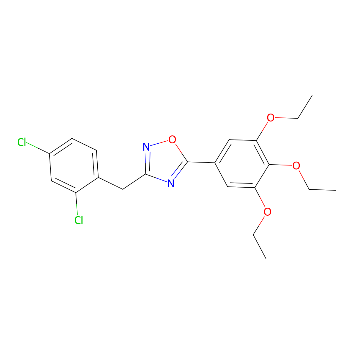 3-[(2,4-Dichlorophenyl)methyl]-5-(3,4,5-triethoxyphenyl)-1,2,4-oxadiazole molecular structure, CAS 690983-66-5