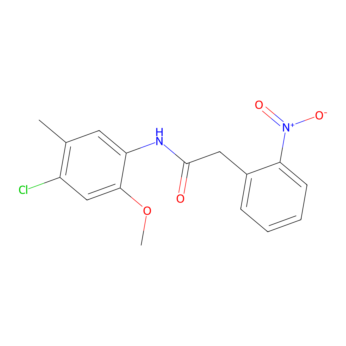 N-(4-chloro-2-methoxy-5-methylphenyl)-2-(2-nitrophenyl)acetamide molecular structure, CAS 690983-67-6