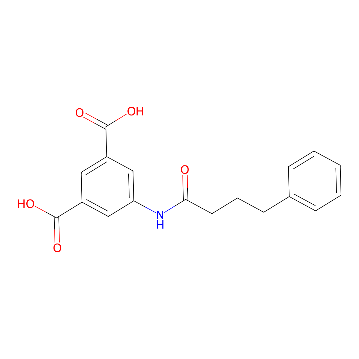 5-[(4-Phenylbutanoyl)amino]benzene-1,3-dicarboxylic acid molecular structure, CAS 690983-69-8