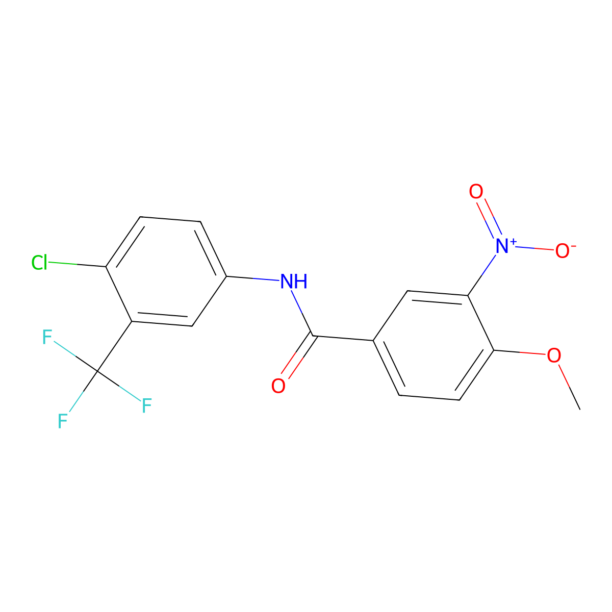 N-[4-chloro-3-(trifluoromethyl)phenyl]-4-methoxy-3-nitrobenzamide molecular structure, CAS 690983-79-0