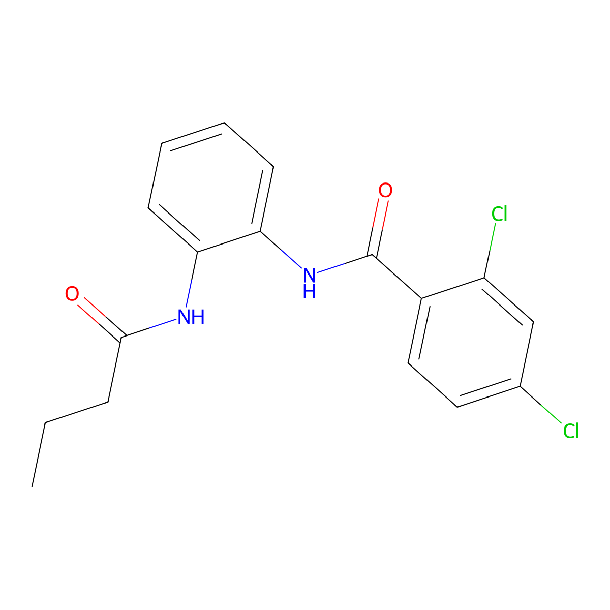 N-[2-(butanoylamino)phenyl]-2,4-dichlorobenzamide molecular structure, CAS 690983-80-3