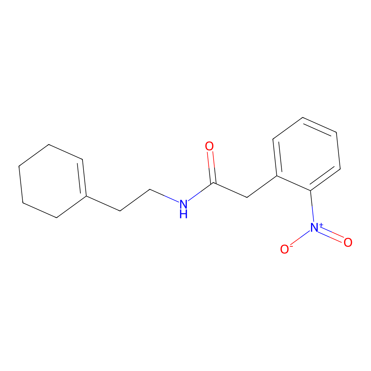 N-[2-(cyclohexen-1-yl)ethyl]-2-(2-nitrophenyl)acetamide molecular structure, CAS 690983-90-5