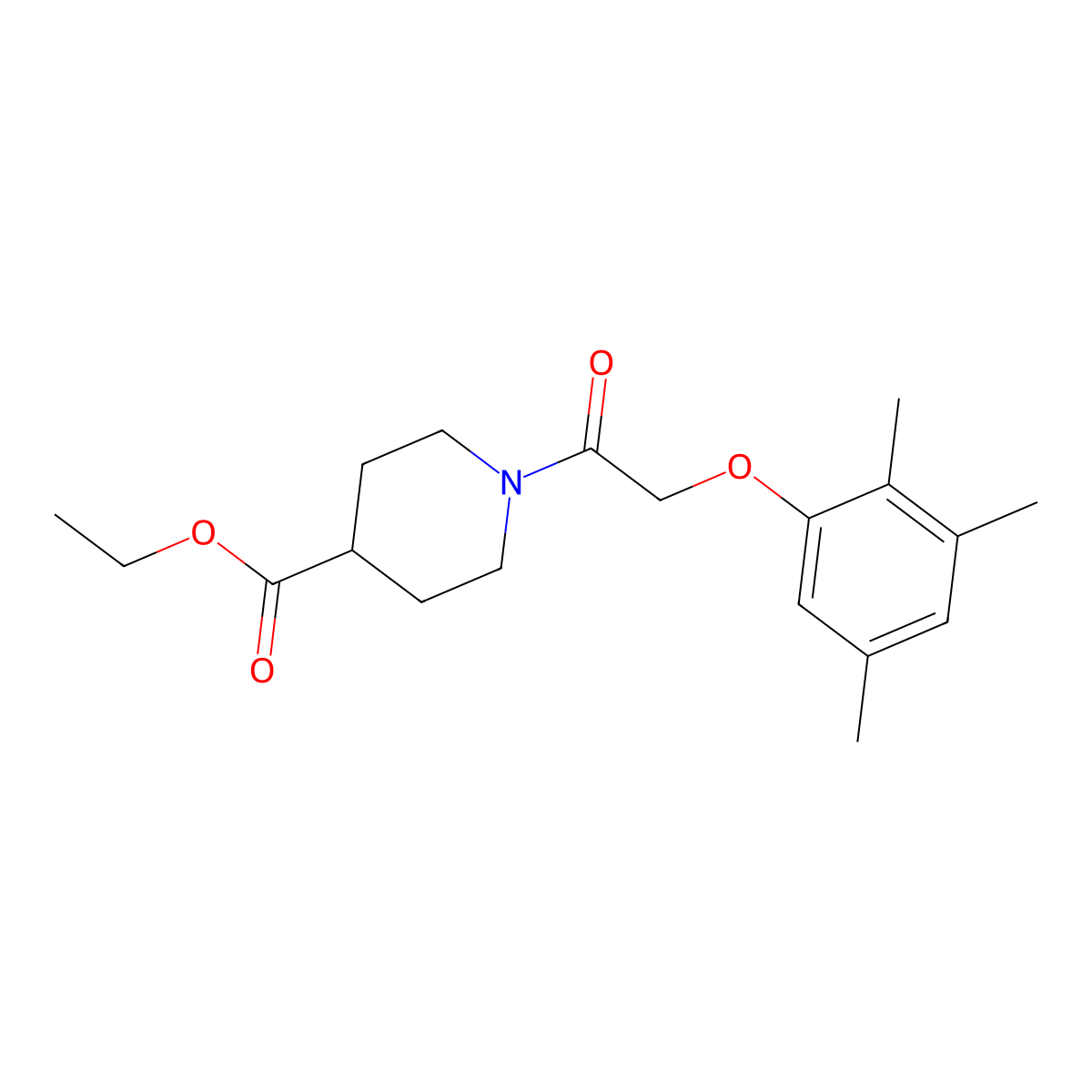 Ethyl 1-[(2,3,5-trimethylphenoxy)acetyl]piperidine-4-carboxylate molecular structure, CAS 690983-91-6