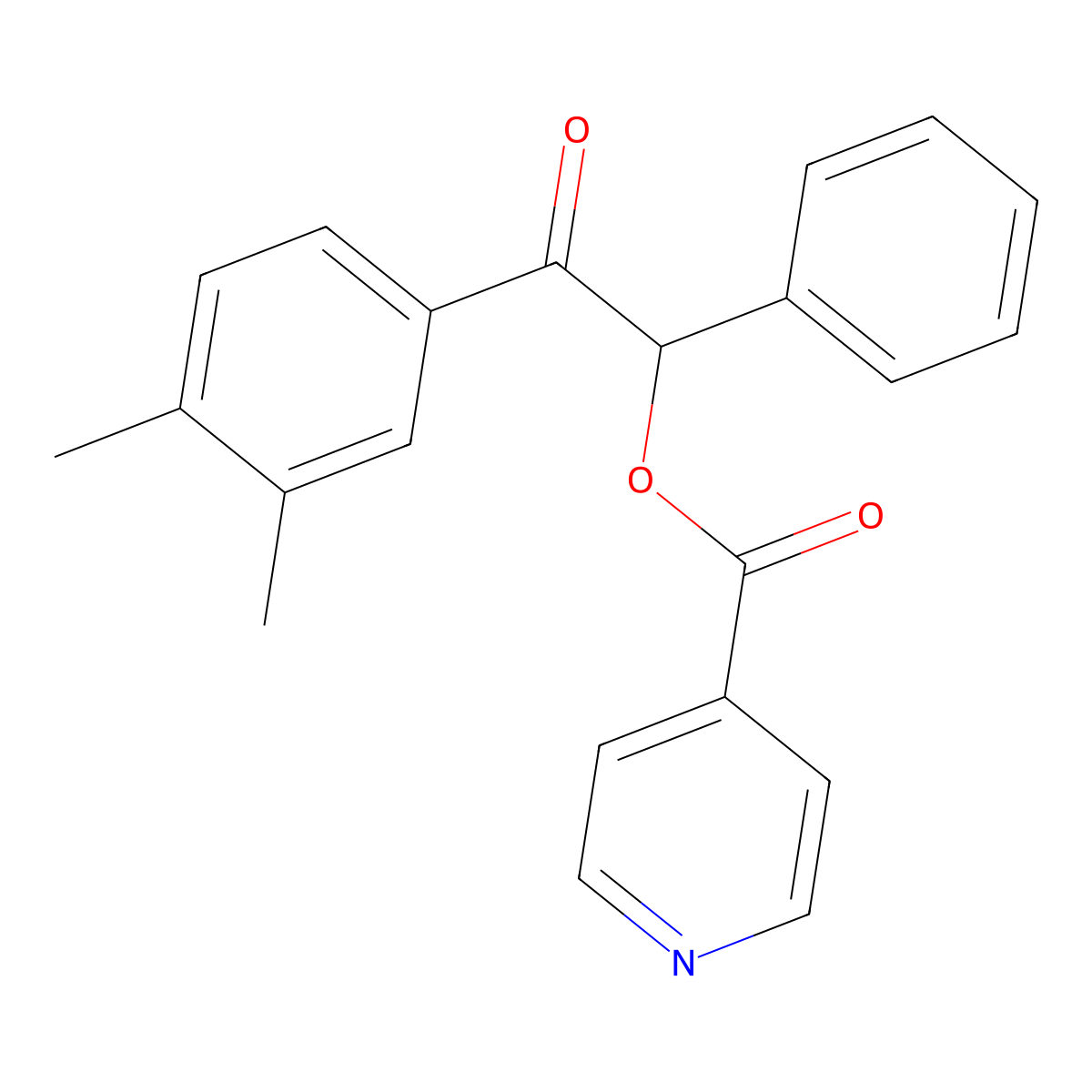 2-(3,4-Dimethylphenyl)-2-oxo-1-phenylethyl isonicotinate molecular structure, CAS 690984-15-7