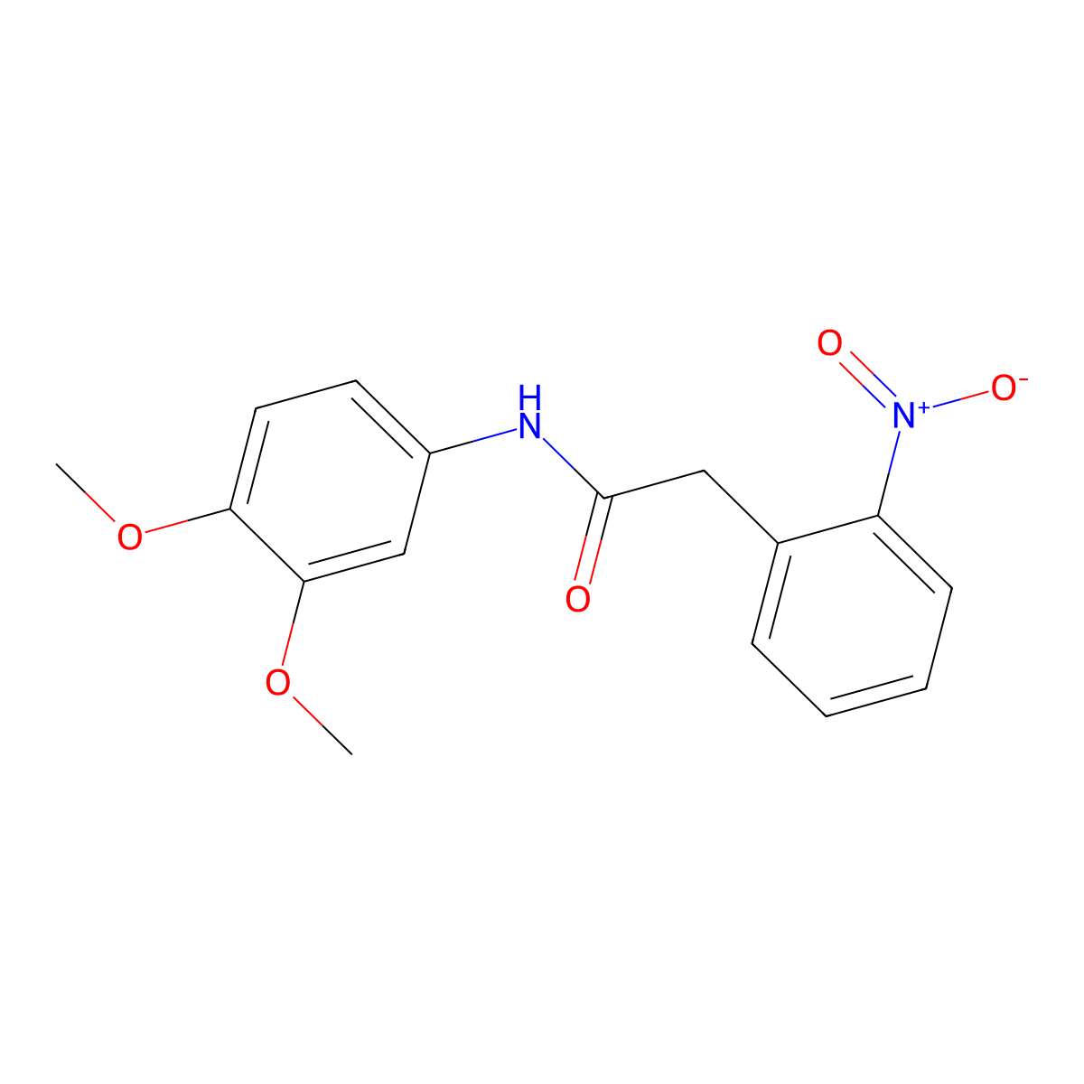 N-(3,4-dimethoxyphenyl)-2-(2-nitrophenyl)acetamide molecular structure, CAS 690984-20-4