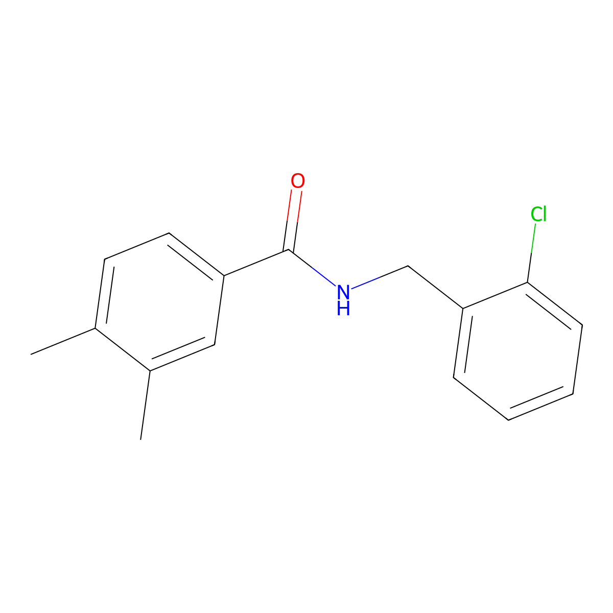 N-[(2-chlorophenyl)methyl]-3,4-dimethylbenzamide molecular structure, CAS 690984-49-7