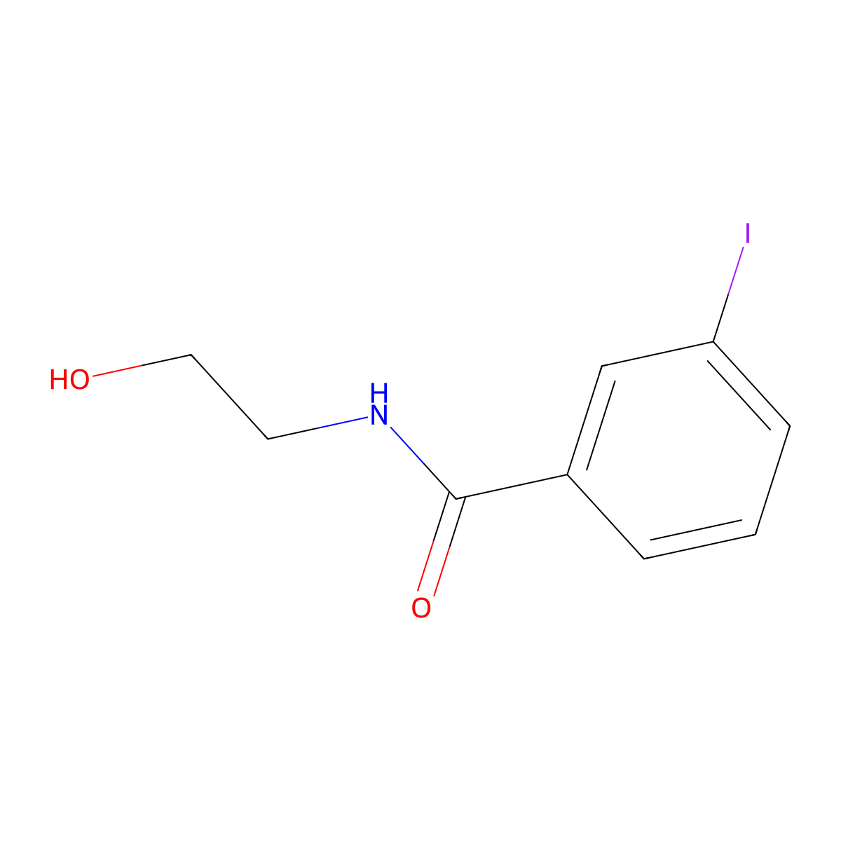 N-(2-hydroxyethyl)-3-iodobenzamide molecular structure, CAS 690984-60-2
