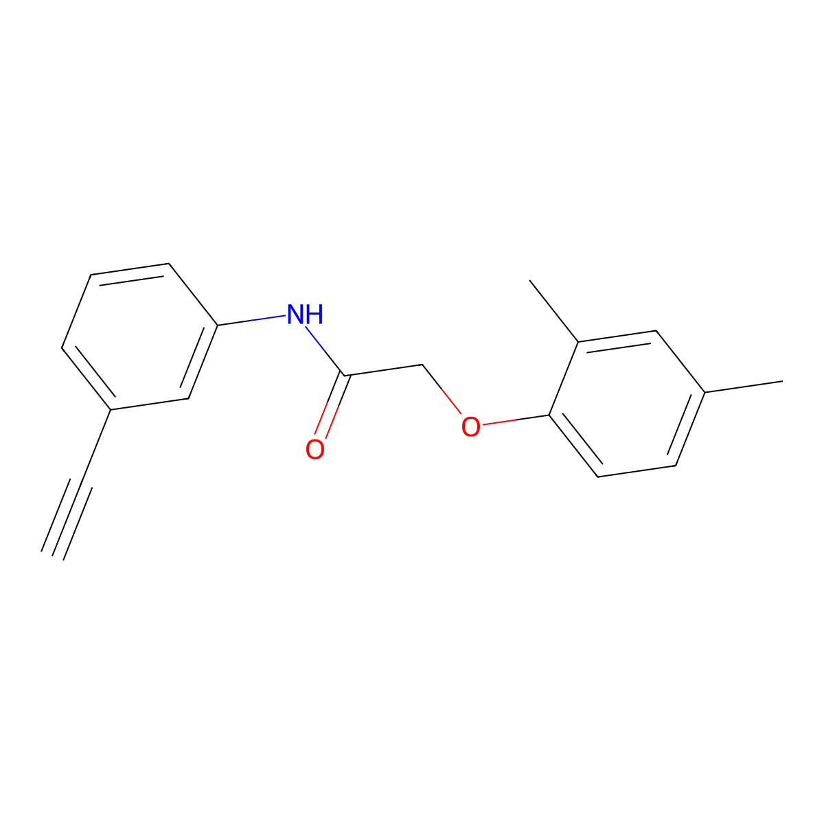 2-(2,4-dimethylphenoxy)-N-(3-ethynylphenyl)acetamide molecular structure, CAS 690984-61-3