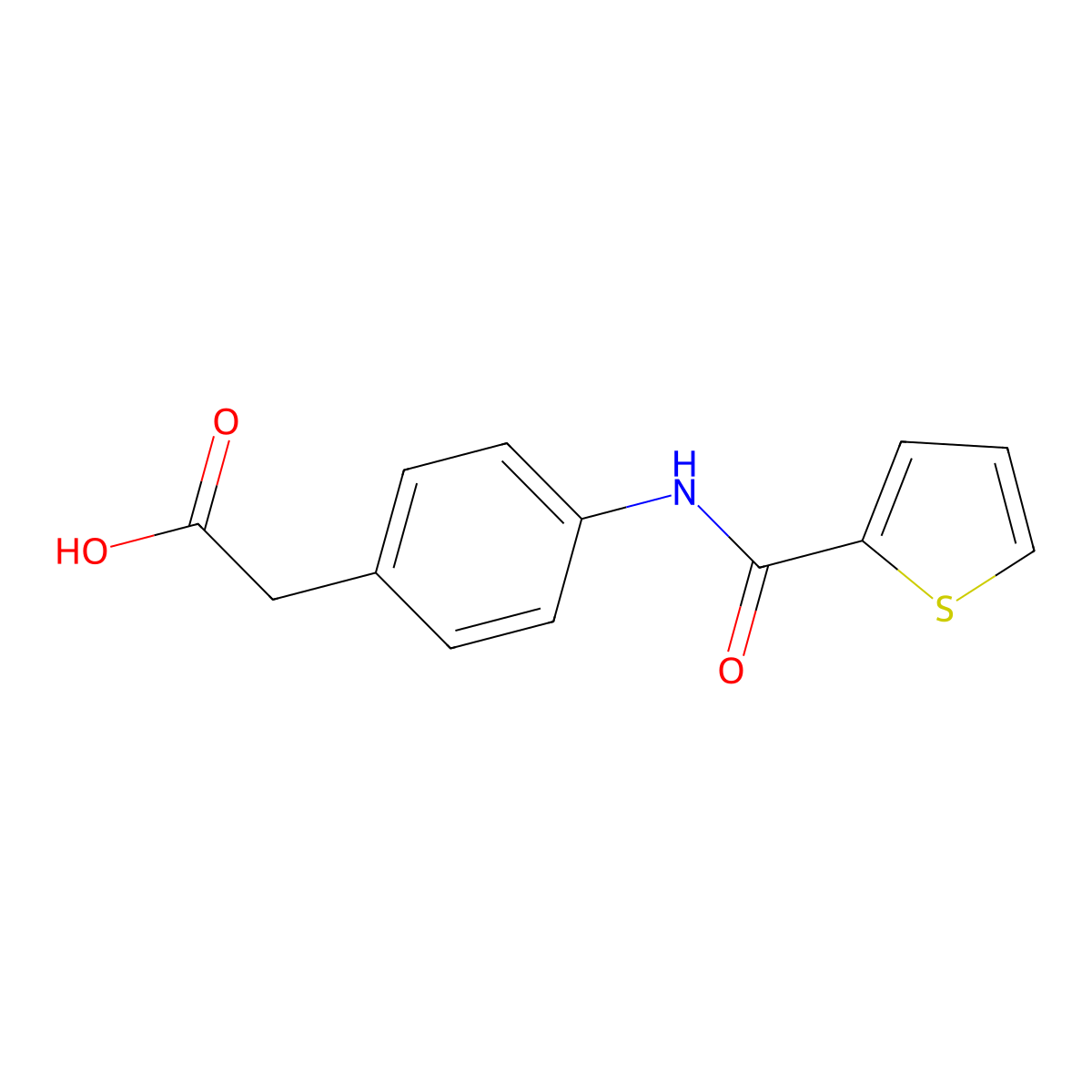 {4-[(2-Thienylcarbonyl)amino]phenyl}acetic acid molecular structure, CAS 690984-71-5